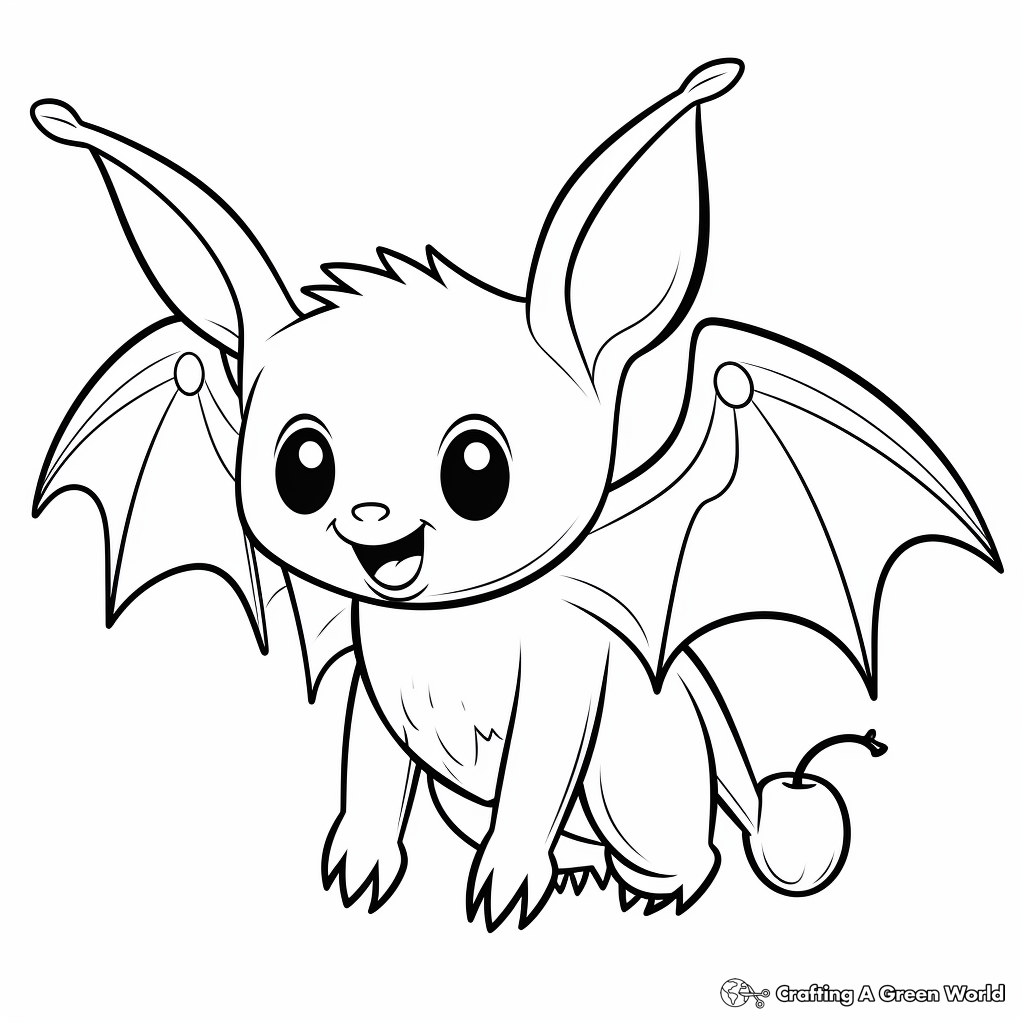 Educational Fruit Bat Anatomy Coloring Pages 4