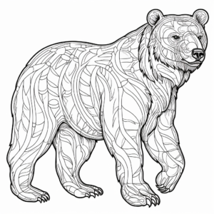 Educational Grizzly Bear Anatomy Coloring Pages 2