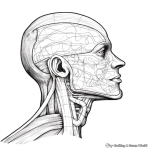 Educational Human Anatomy Head Coloring Sheets 1