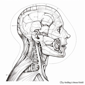 Educational Human Anatomy Head Coloring Sheets 2