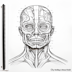 Educational Human Anatomy Head Coloring Sheets 3