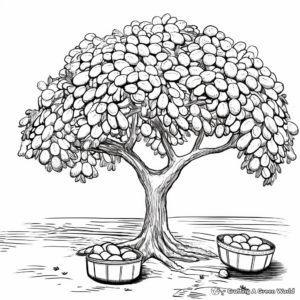 Educational Lifecycle of a Pecan Nut Coloring Pages 2