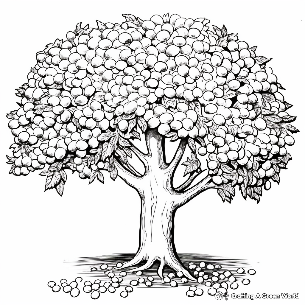 Educational Lifecycle of a Pecan Nut Coloring Pages 3
