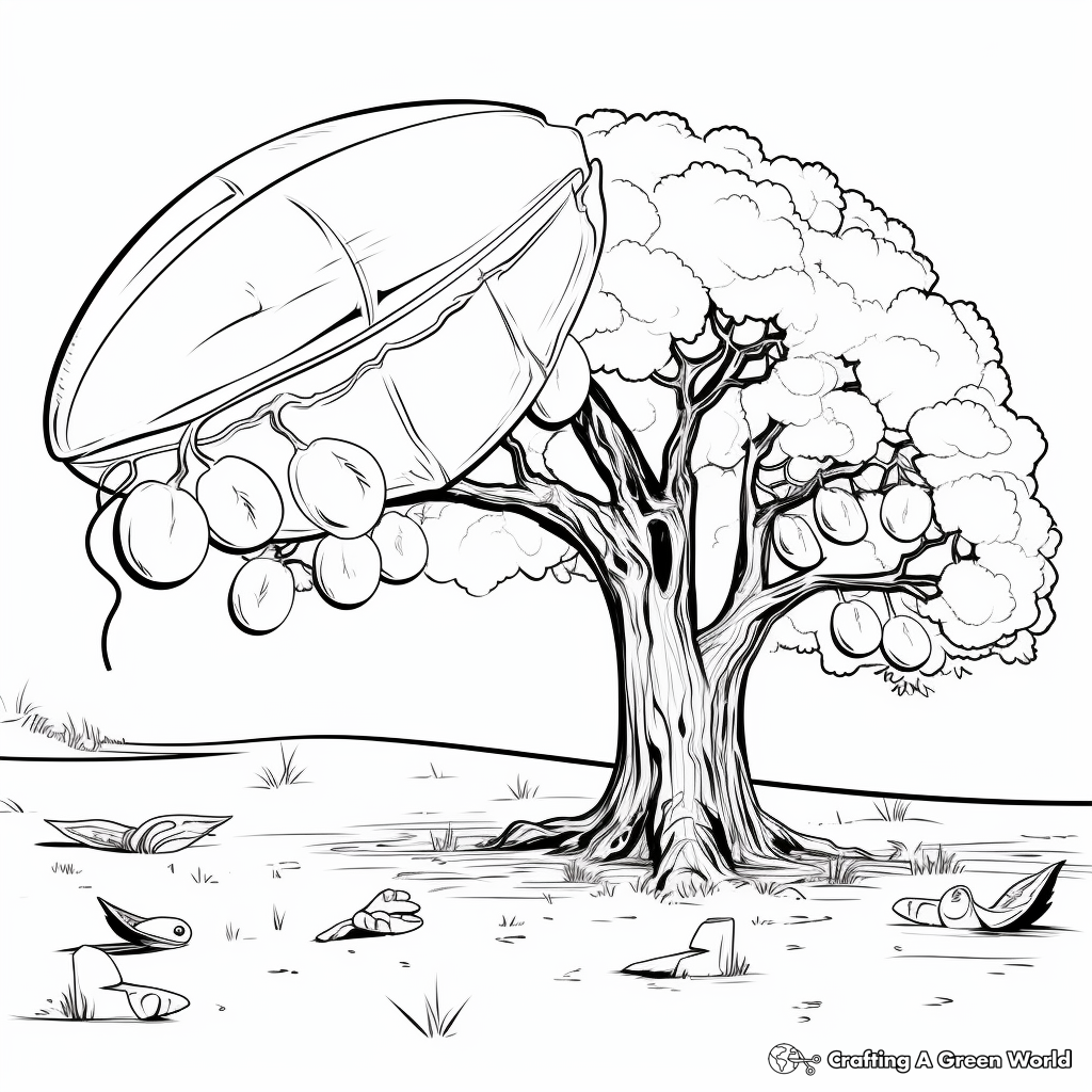 Educational Lifecycle of a Pecan Nut Coloring Pages 4