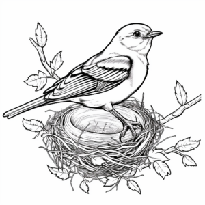 Educational Mockingbird Life Cycle Coloring Pages 4