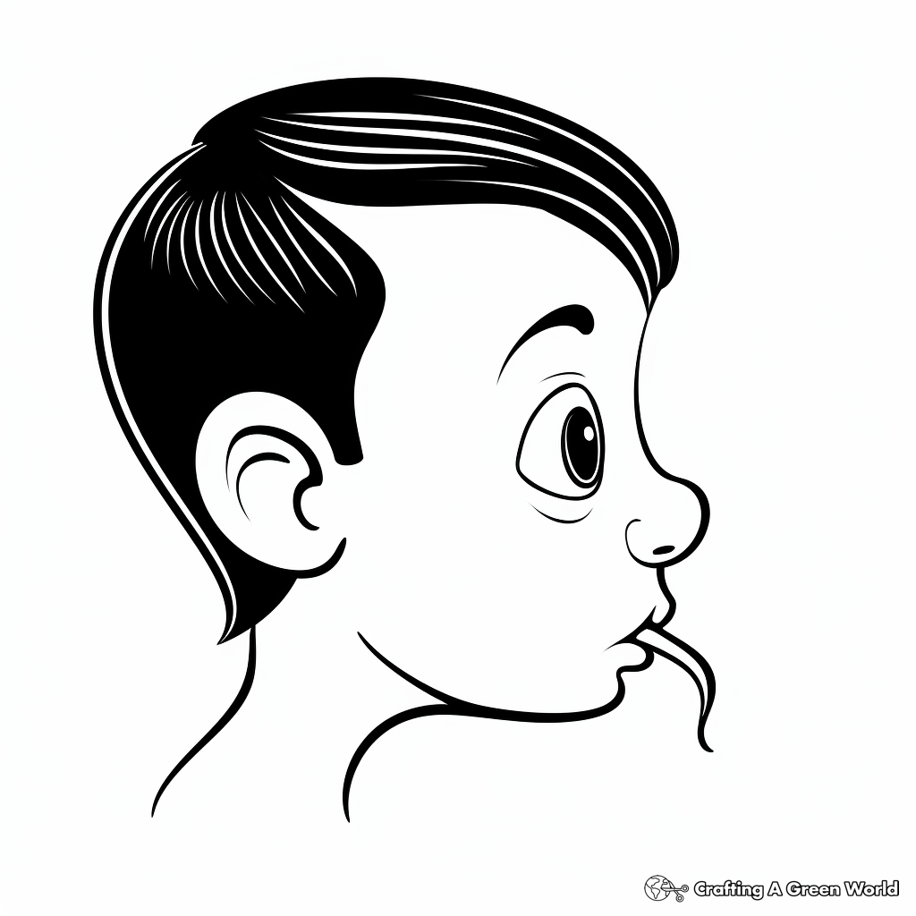 Educational Nose Smelling Process Coloring Pages 1