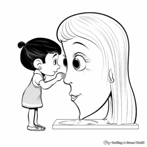 Educational Nose Smelling Process Coloring Pages 2