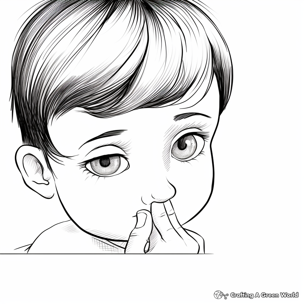 Educational Nose Smelling Process Coloring Pages 4