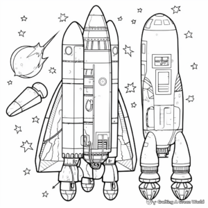 Educational Parts of a Rocket Coloring Pages 2