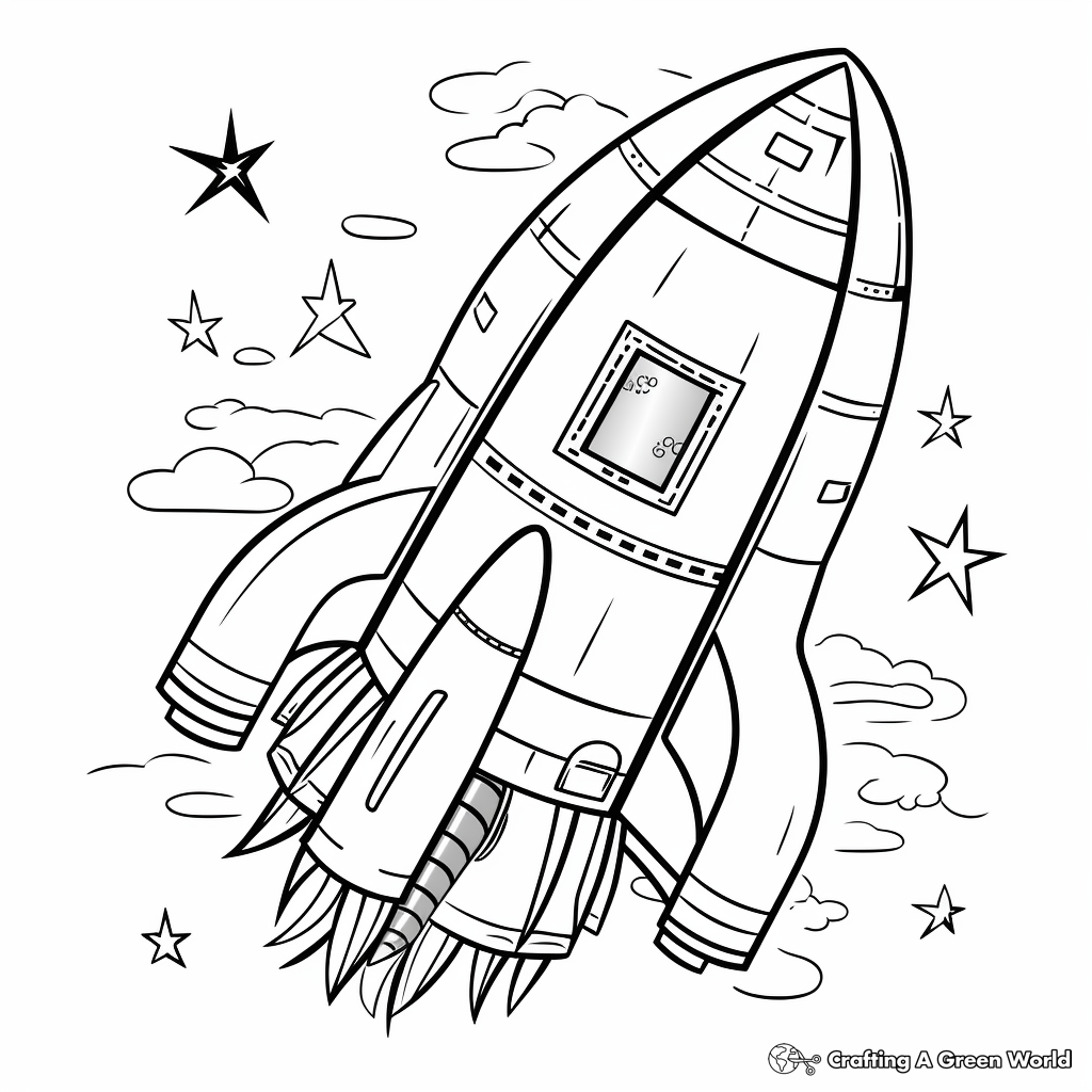 Educational Parts of a Rocket Coloring Pages 3