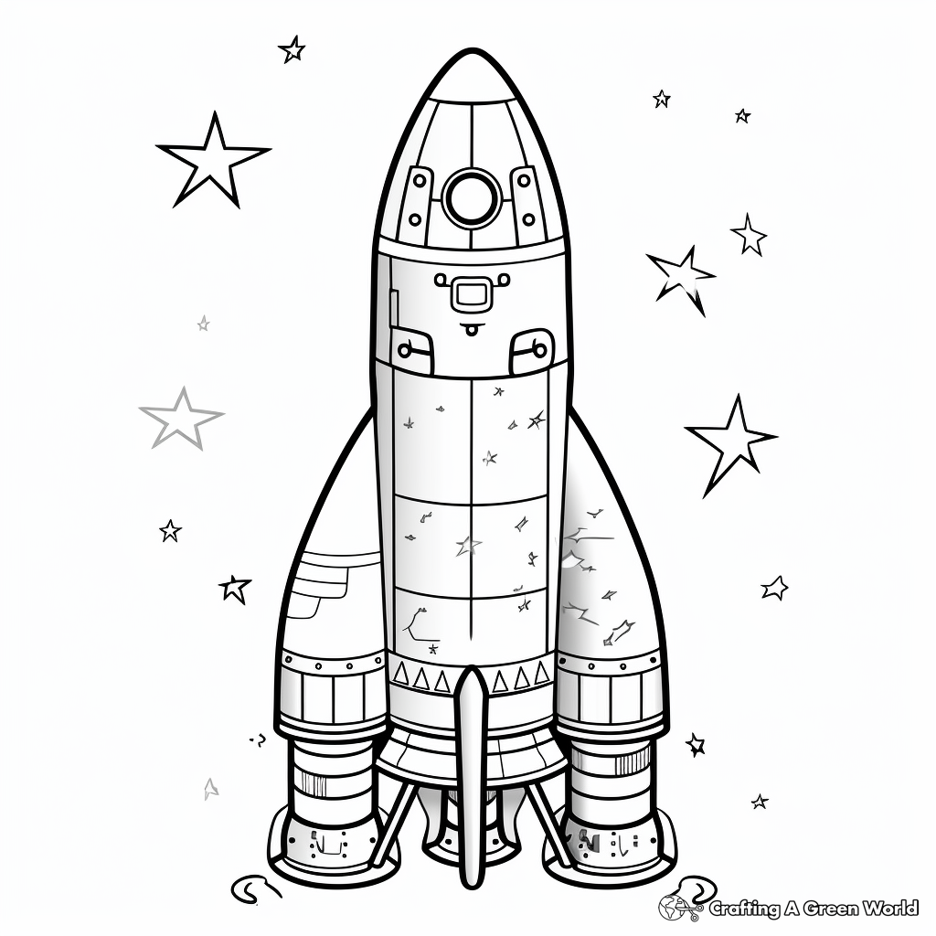 Educational Parts of a Rocket Coloring Pages 4