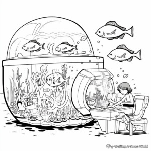 Educational Saltwater vs Freshwater Aquarium Coloring Sheets 2