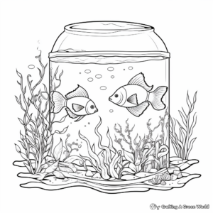 Educational Saltwater vs Freshwater Aquarium Coloring Sheets 4