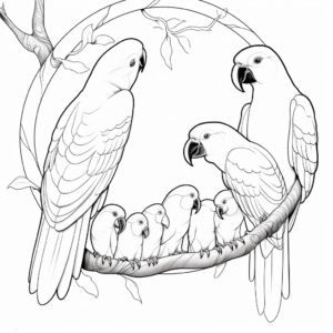Educational Scarlet Macaw Life Cycle Coloring Pages 3