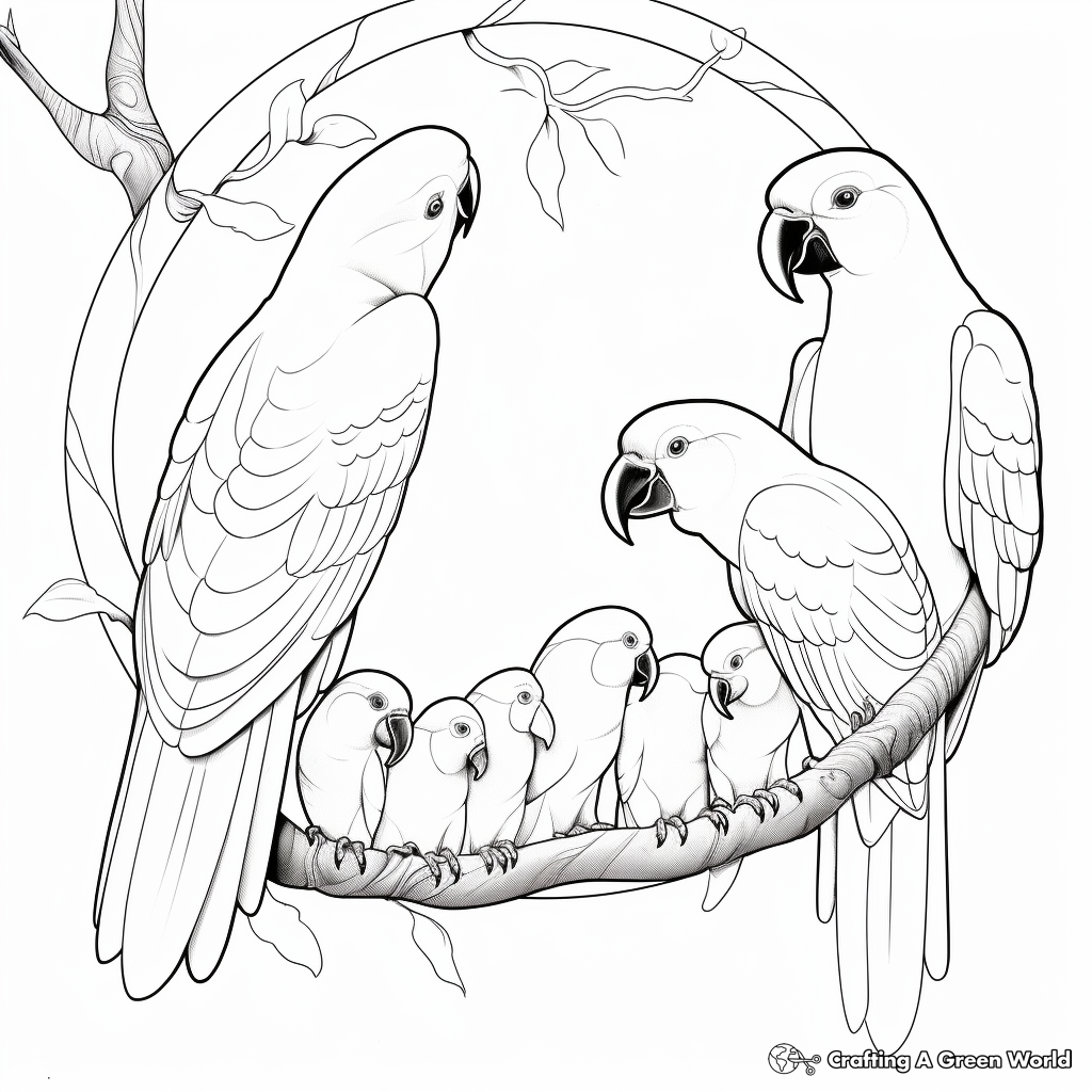 Educational Scarlet Macaw Life Cycle Coloring Pages 3