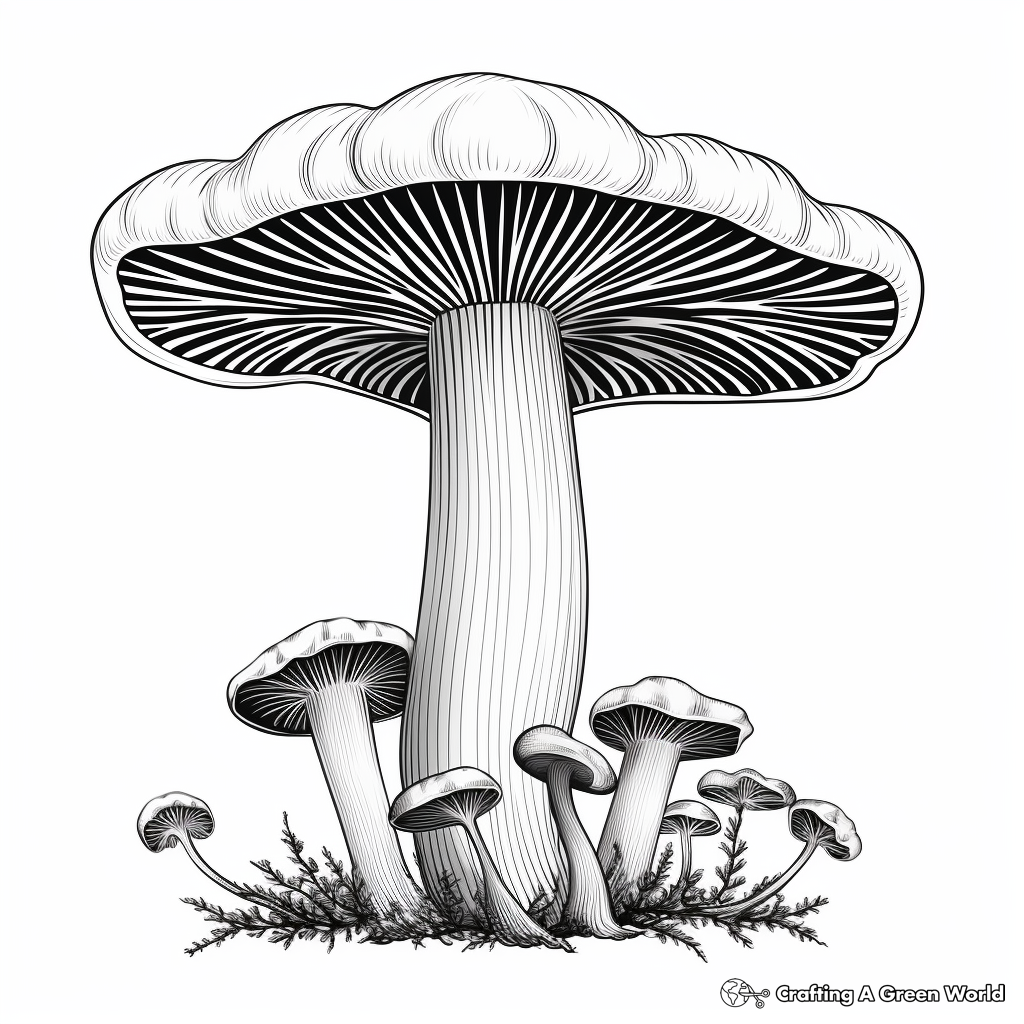 Educational Shiitake Mushroom Coloring Pages 1