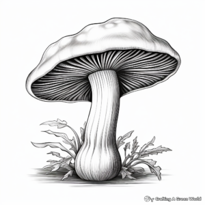 Educational Shiitake Mushroom Coloring Pages 2