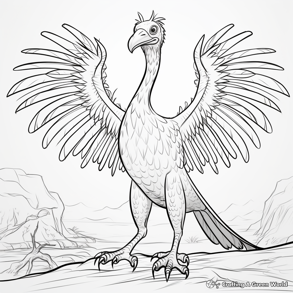 Educative Pyroraptor Facts and Coloring Page 1