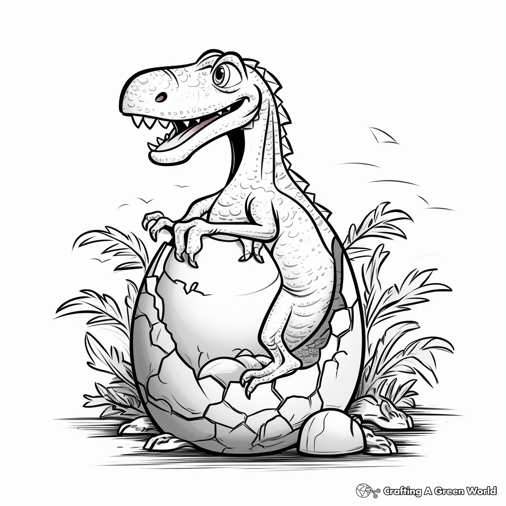 Egg-Citing Herbivore Dinosaur Egg Coloring Pages 3