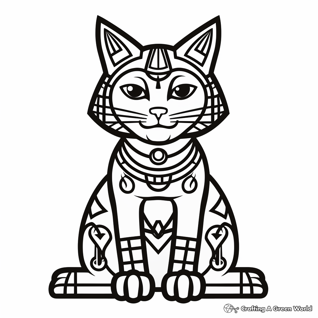 Egyptian Cat Goddess Bastet Coloring Pages 3