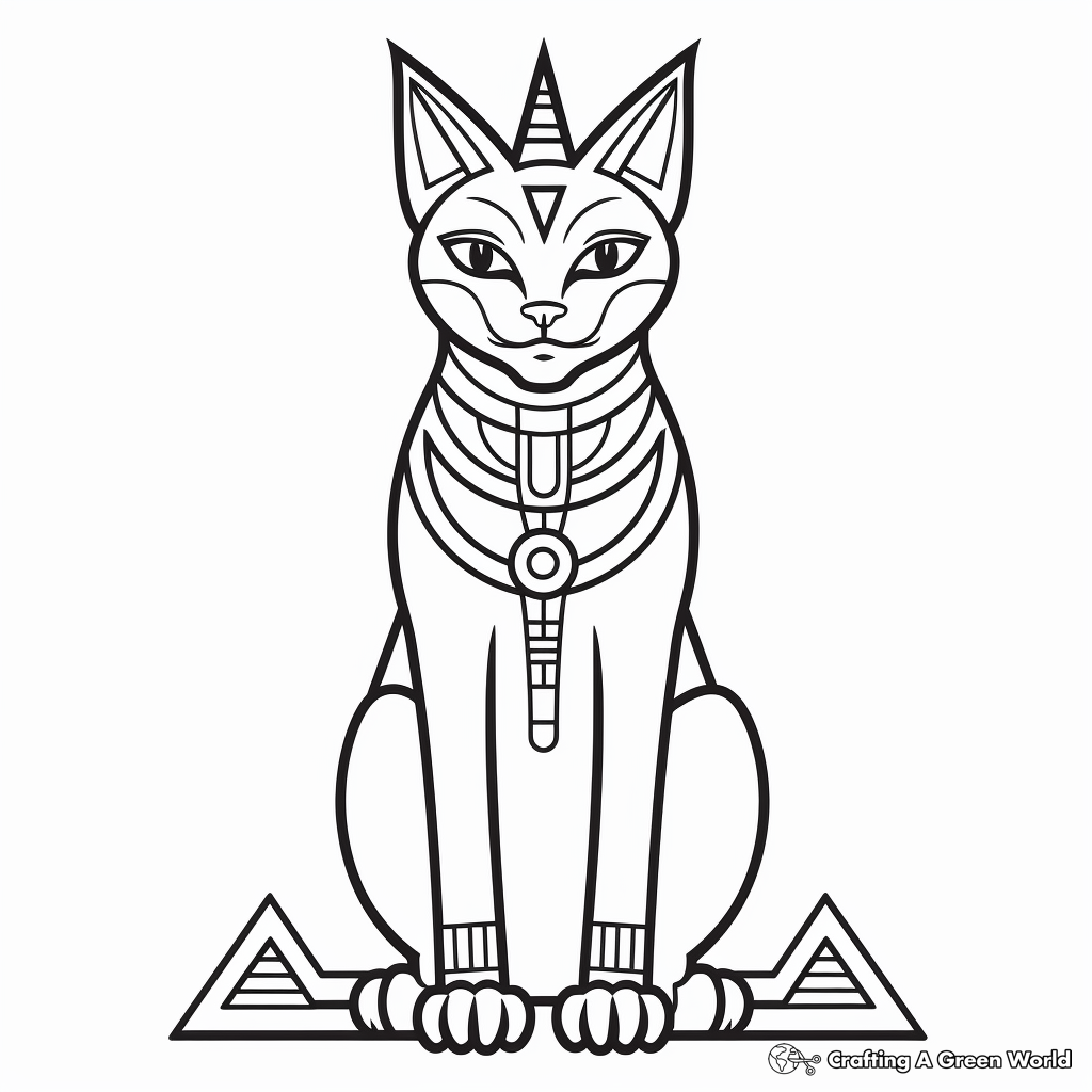Egyptian Cat Goddess Bastet Coloring Pages 4