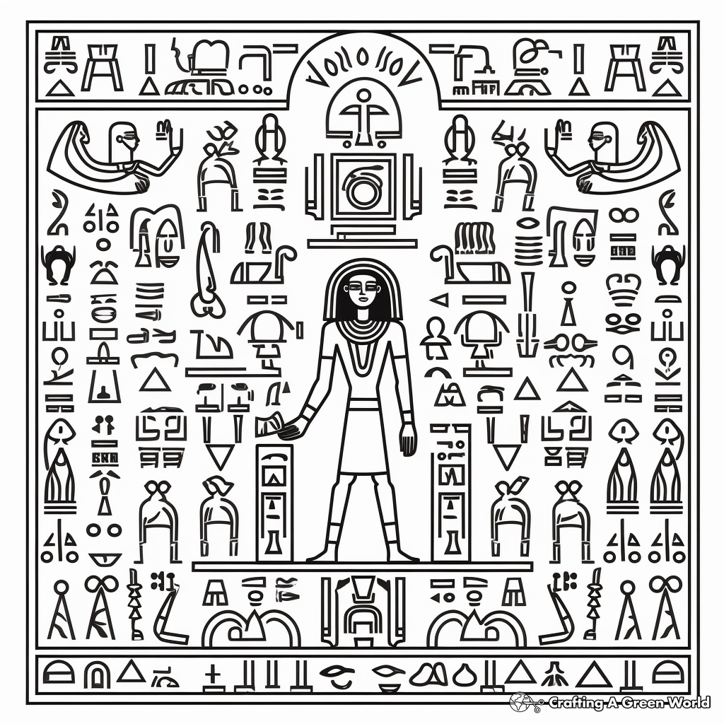 Egyptian Hieroglyphics Coloring Pages 1