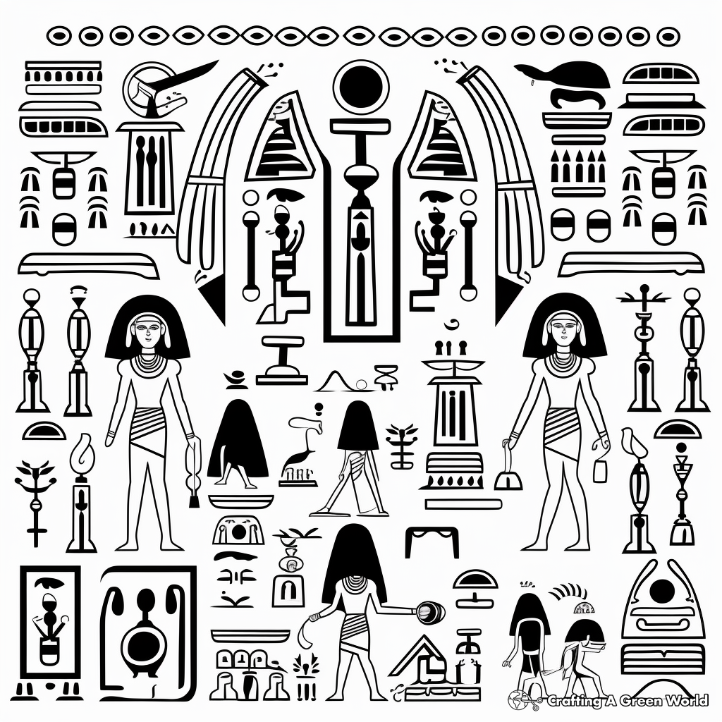 Egyptian Hieroglyphics Coloring Pages 2