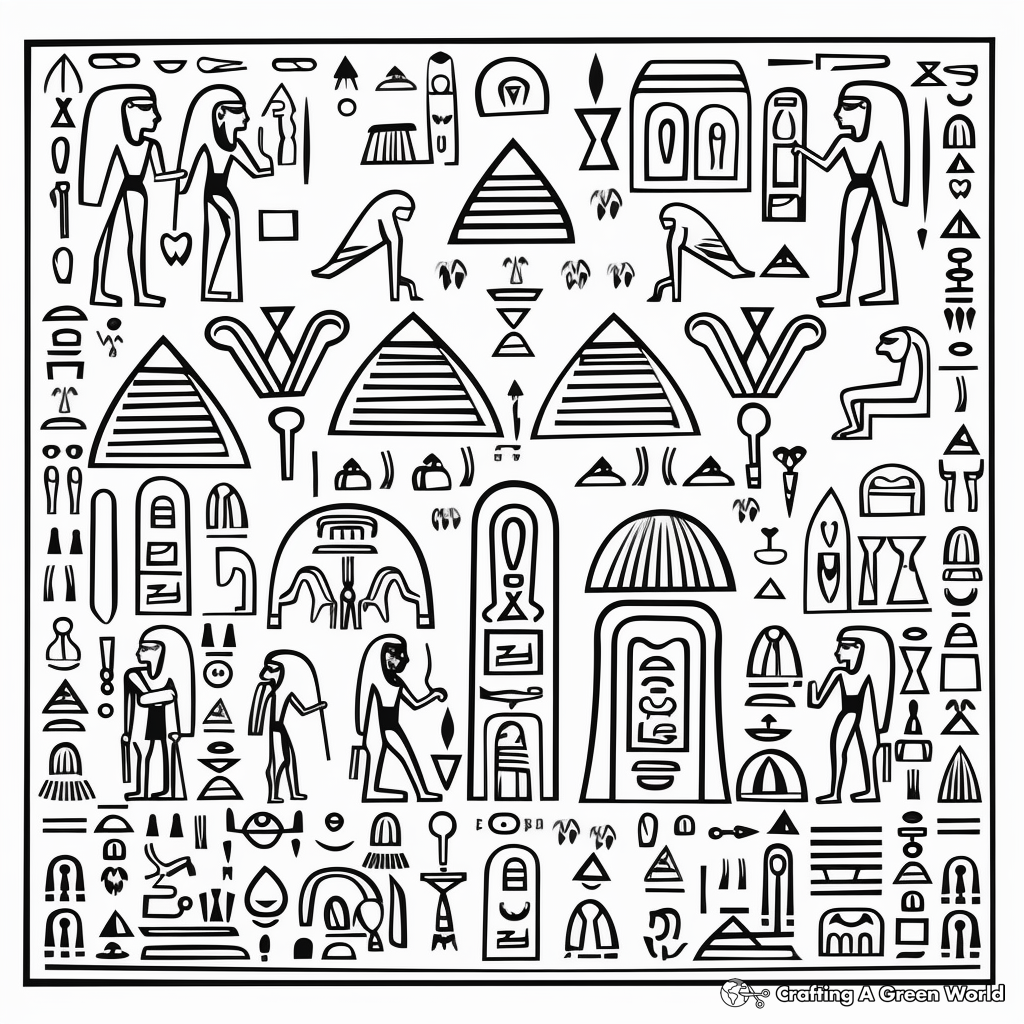 Egyptian Hieroglyphics Coloring Pages 3