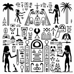 Egyptian Hieroglyphics Coloring Pages 4