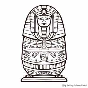 Egyptian Mummies and Sarcophagus Coloring Pages 1
