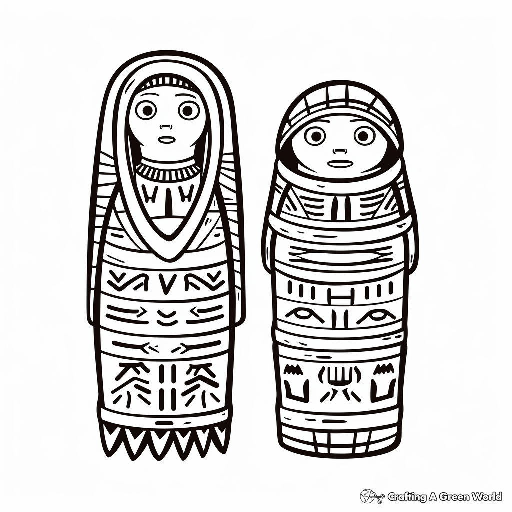 Egyptian Mummies and Sarcophagus Coloring Pages 3