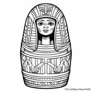 Egyptian Mummies and Sarcophagus Coloring Pages 4