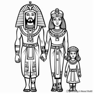 Egyptian Royalty Coloring Pages: King, Queen, and Prince 4