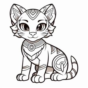 Egyptian Sphinx Cat Bee: Ancient History Coloring Pages 1