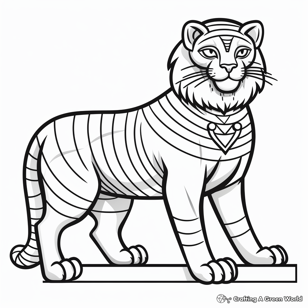 Egyptian Sphinx Cat Bee: Ancient History Coloring Pages 2