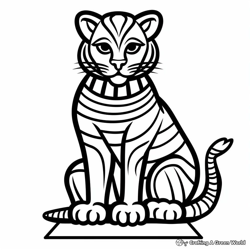 Egyptian Sphinx Cat Bee: Ancient History Coloring Pages 3