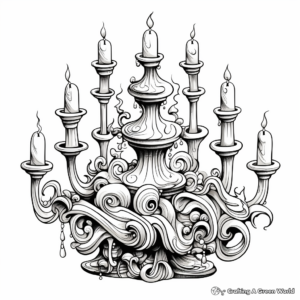 Elaborate Candleabra Coloring Pages 1