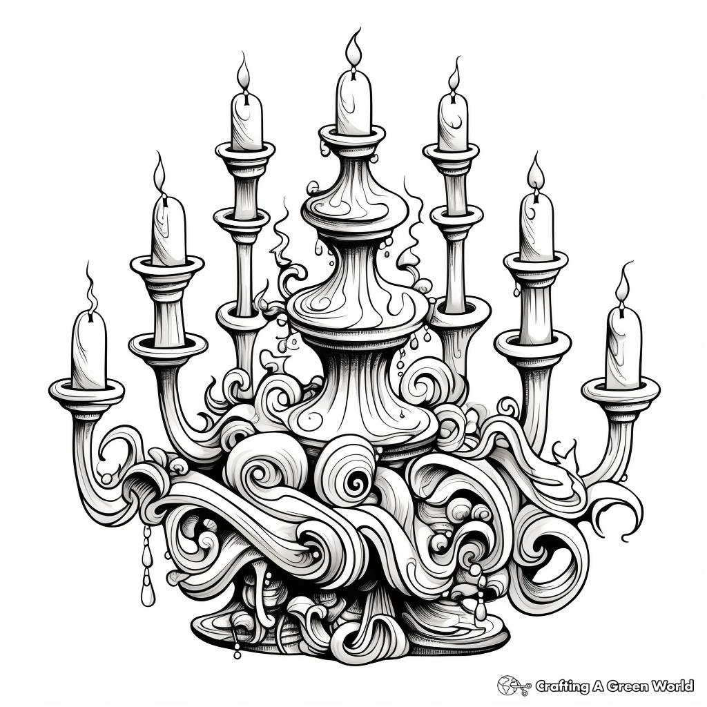 Elaborate Candleabra Coloring Pages 1