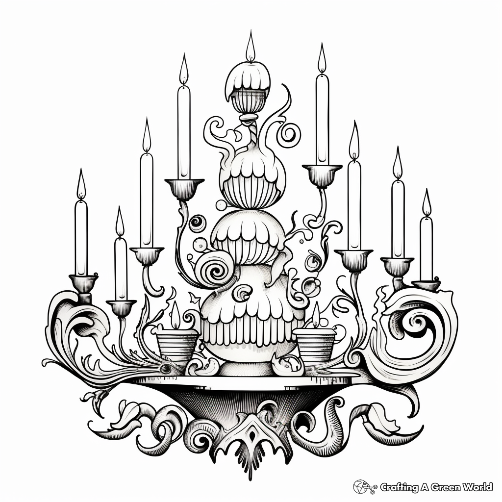 Elaborate Candleabra Coloring Pages 2