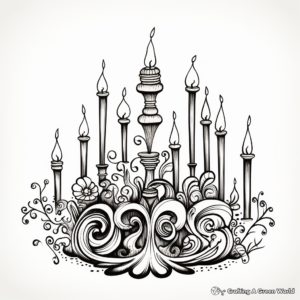 Elaborate Candleabra Coloring Pages 4