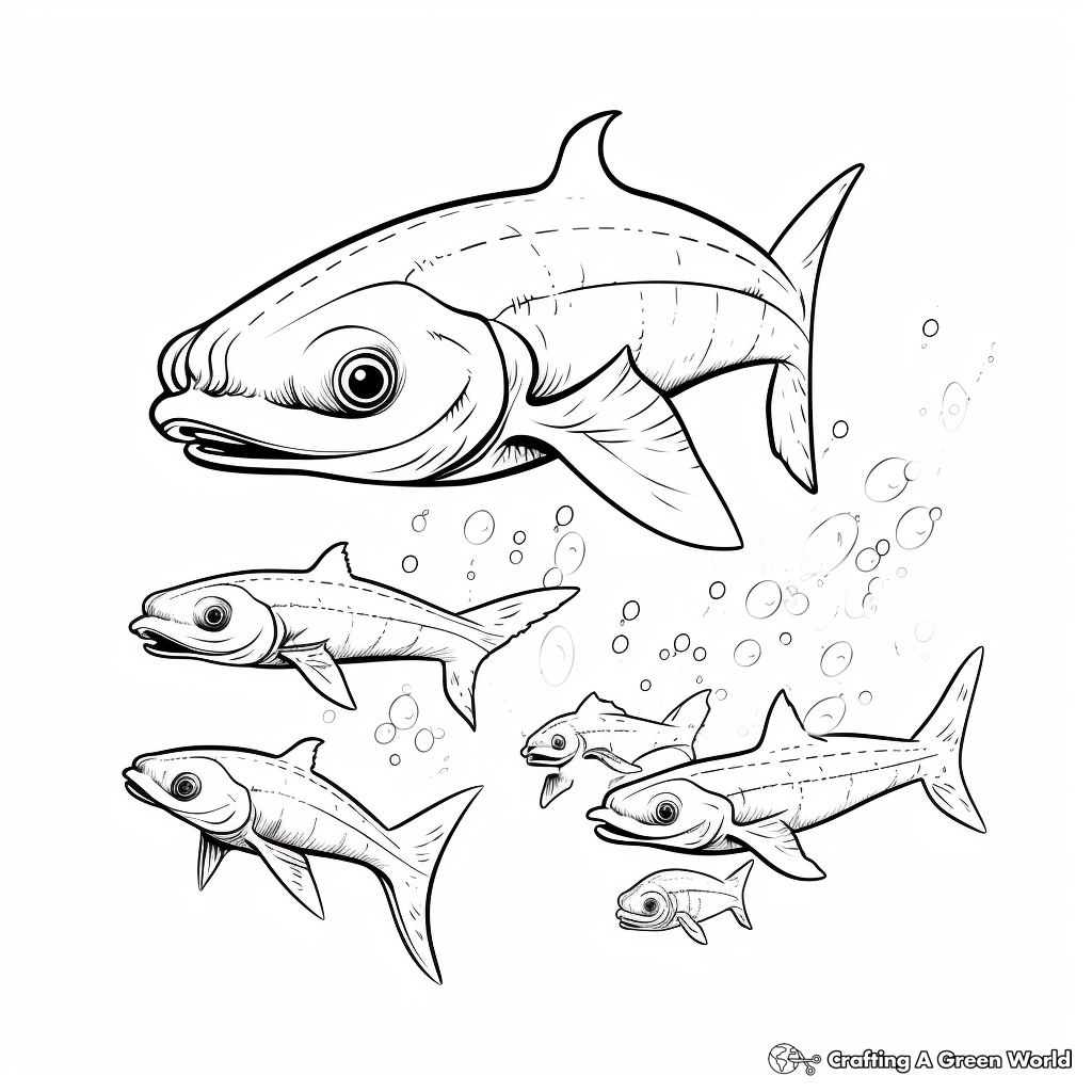 Elasmosaurus Family Coloring Pages: Baby, Juvenile, and Adults 4