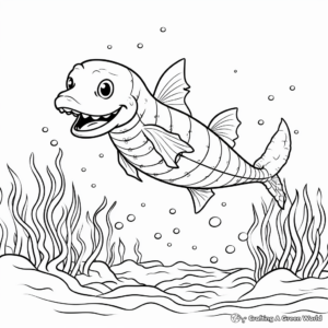 Elasmosaurus in The Deep Sea Coloring Pages 2
