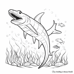 Elasmosaurus in The Deep Sea Coloring Pages 3