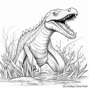 Elasmosaurus Vs Predator Dinosaur Coloring Pages 2