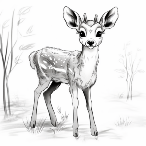 Eld's Deer: The Thamin or Brow-antlered Deer Coloring Pages 2