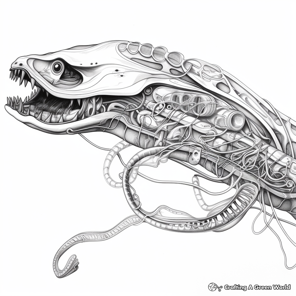 Electric Eel Anatomy: Detailed Coloring Pages 3