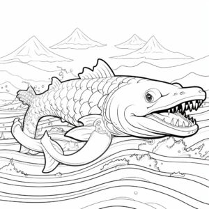 Electric Eel in the Ocean Scene Coloring Pages 1