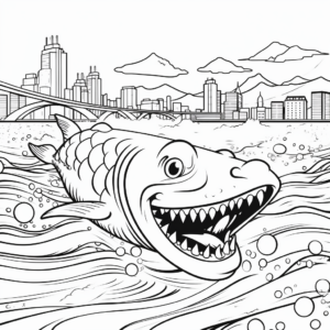 Electric Eel in the Ocean Scene Coloring Pages 4