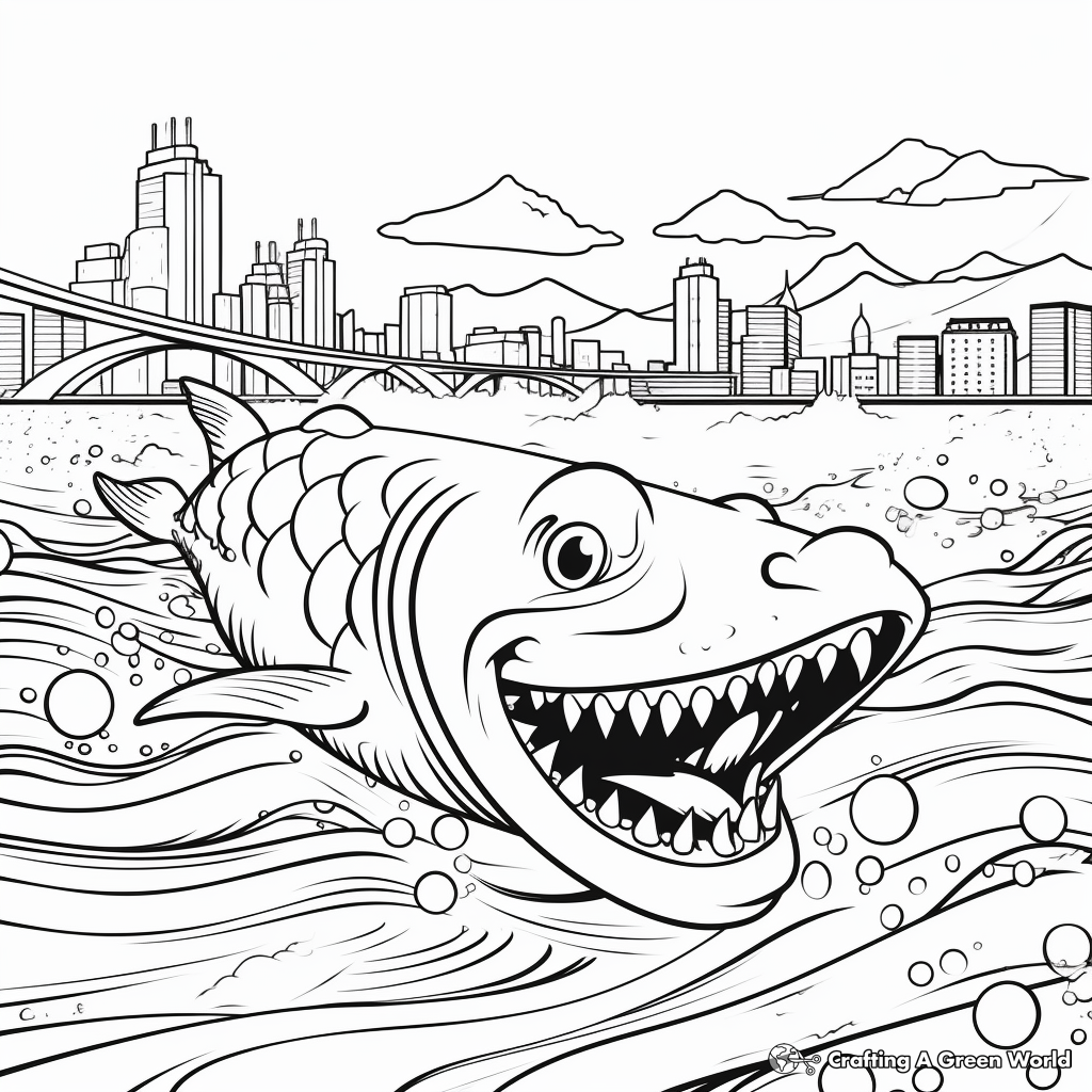 Electric Eel in the Ocean Scene Coloring Pages 4