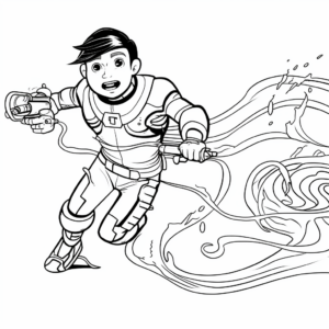 Electric Eels Hunting: Action Scene Coloring Pages 2